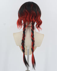 Black Red Braided Synthetic Wig HW698