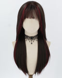 Black Red Synthetic Wig HW809