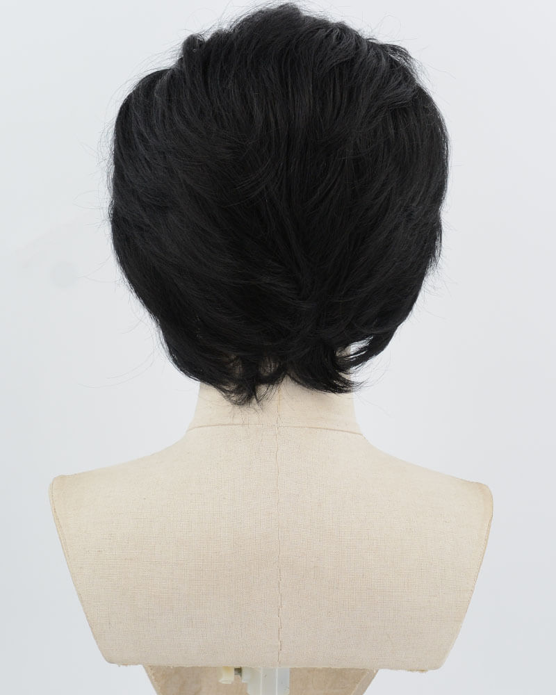 Elvis Black Short Synthetic Lace Front Men's Wig MW043