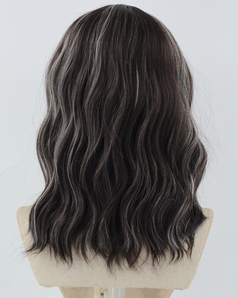 Black Grey Short Curly Synthetic Wig HW633