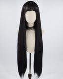32 inches Long Black Synthetic Lace Front Wig HW316