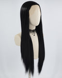 Straight Natural Black Long Synthetic Lace Front Wig WT001