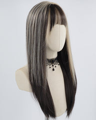Black Brown Long Straight Synthetic Wig HW348