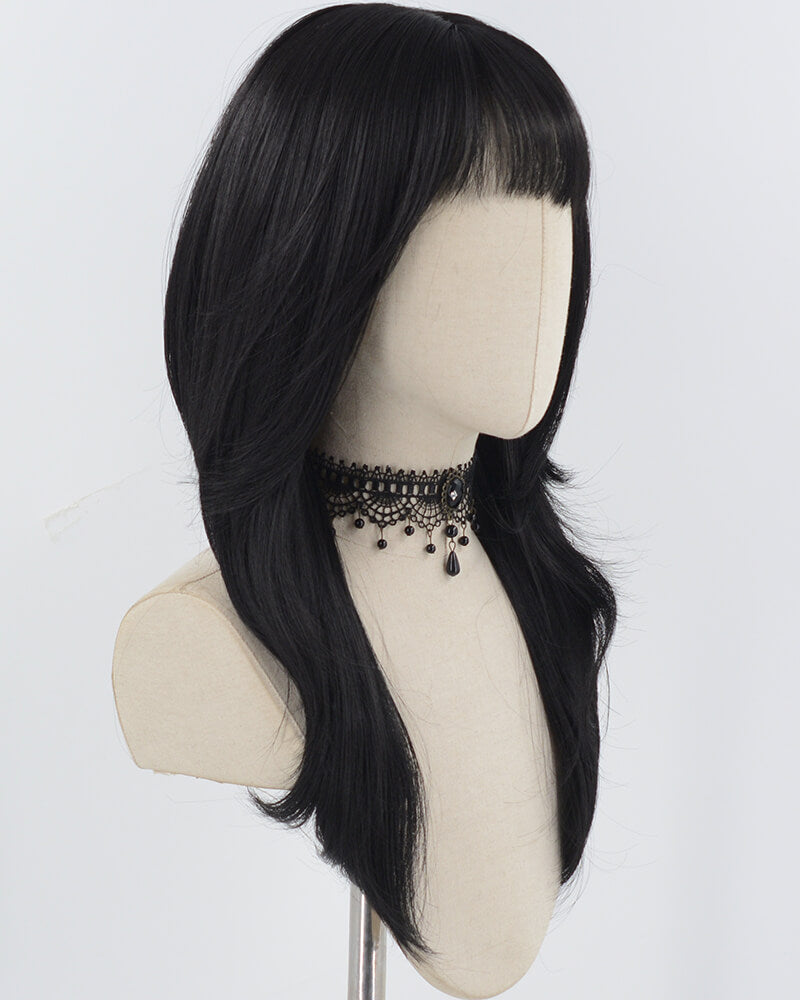 Black Natural Wavy Synthetic Wig HW709