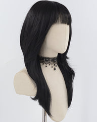 Black Natural Wavy Synthetic Wig HW709