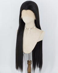 30Inch Long Natural Black Synthetic Lace Front Wig WW817