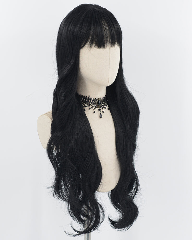 Long Wavy Black Synthetic Wig HW480