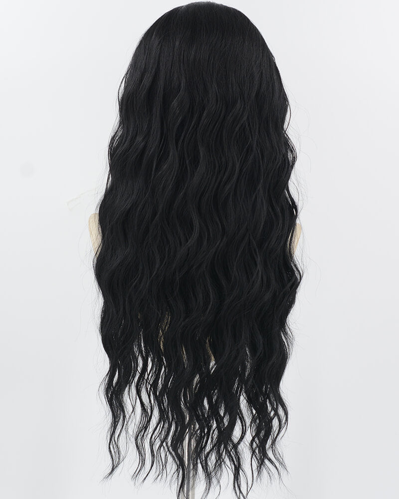 Black Wavy Synthetic Lace Front Wig WW008