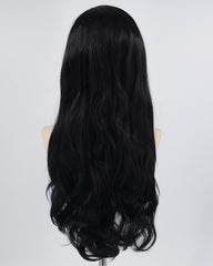 White Ombre Blue Black Wavy Synthetic Lace Front Wig WW617