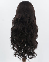 Natural Black Long Wavy Synthetic Lace Front Wig WW734