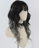 Black Ombre Grey Curly Synthetic Wig HW592