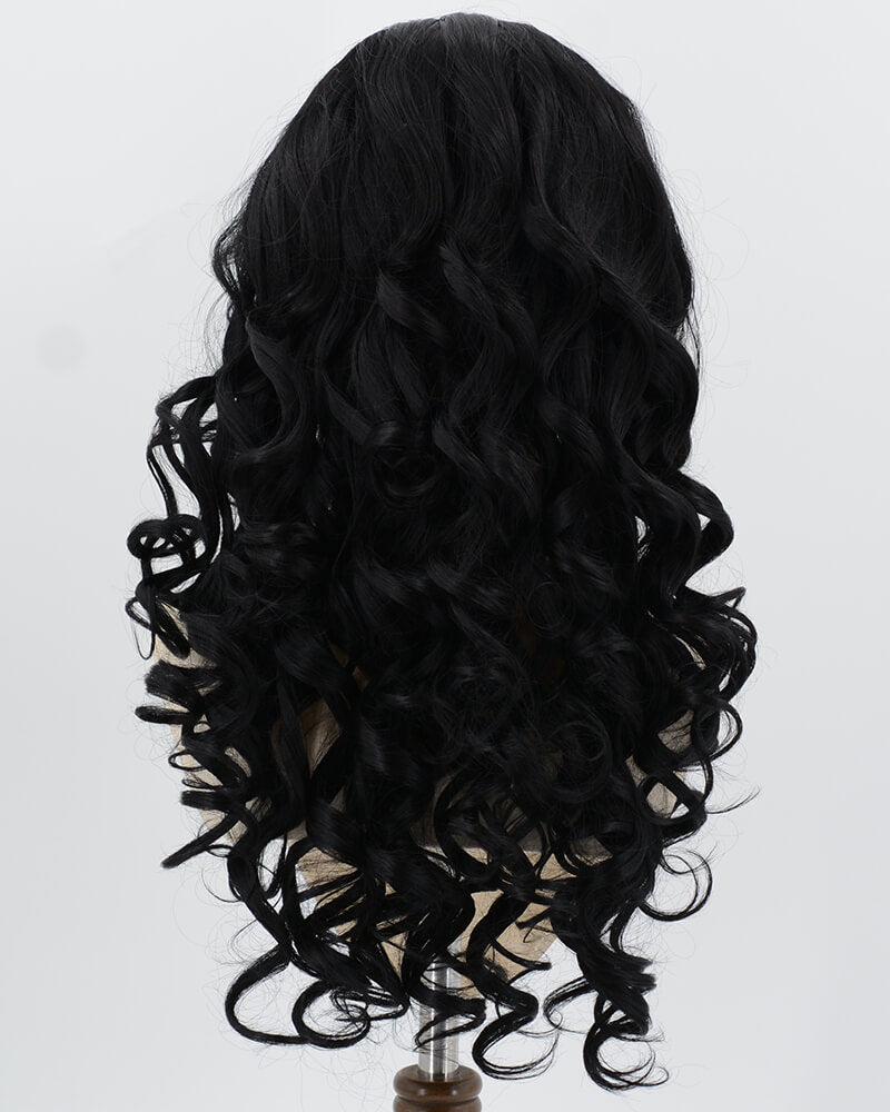 Black Wavy Synthetic Lace Front Wig WW1044