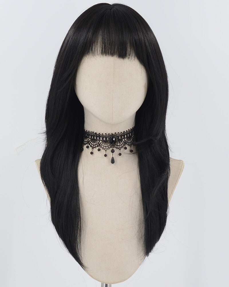 Black Natural Wavy Synthetic Wig HW709
