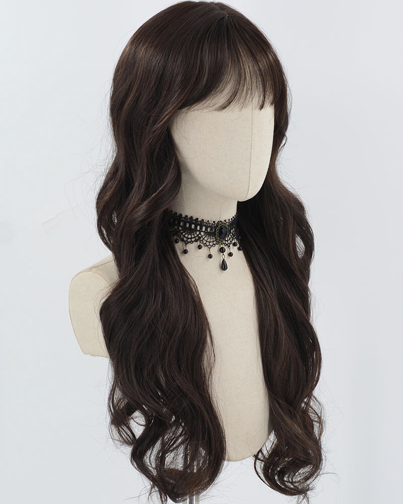 Natural Black Wavy Synthetic Wig HW629