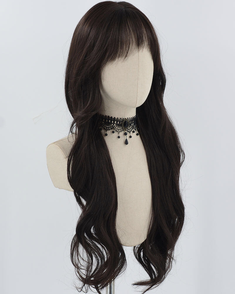Black Long Wavy Synthetic Wig HW630