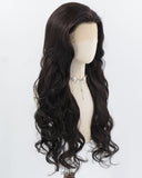 Natural Black Long Wavy Synthetic Lace Front Wig WW734