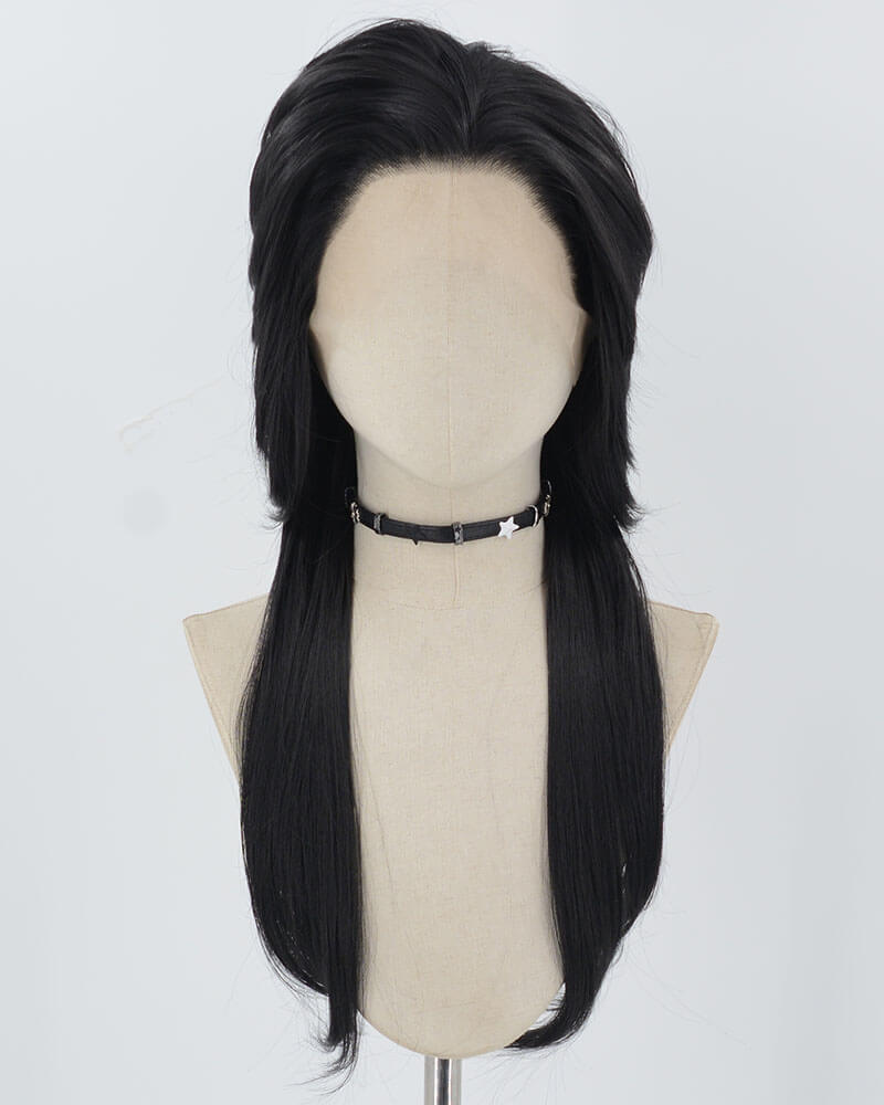 Black Cosplay Synthetic Lace Front Wig WW849