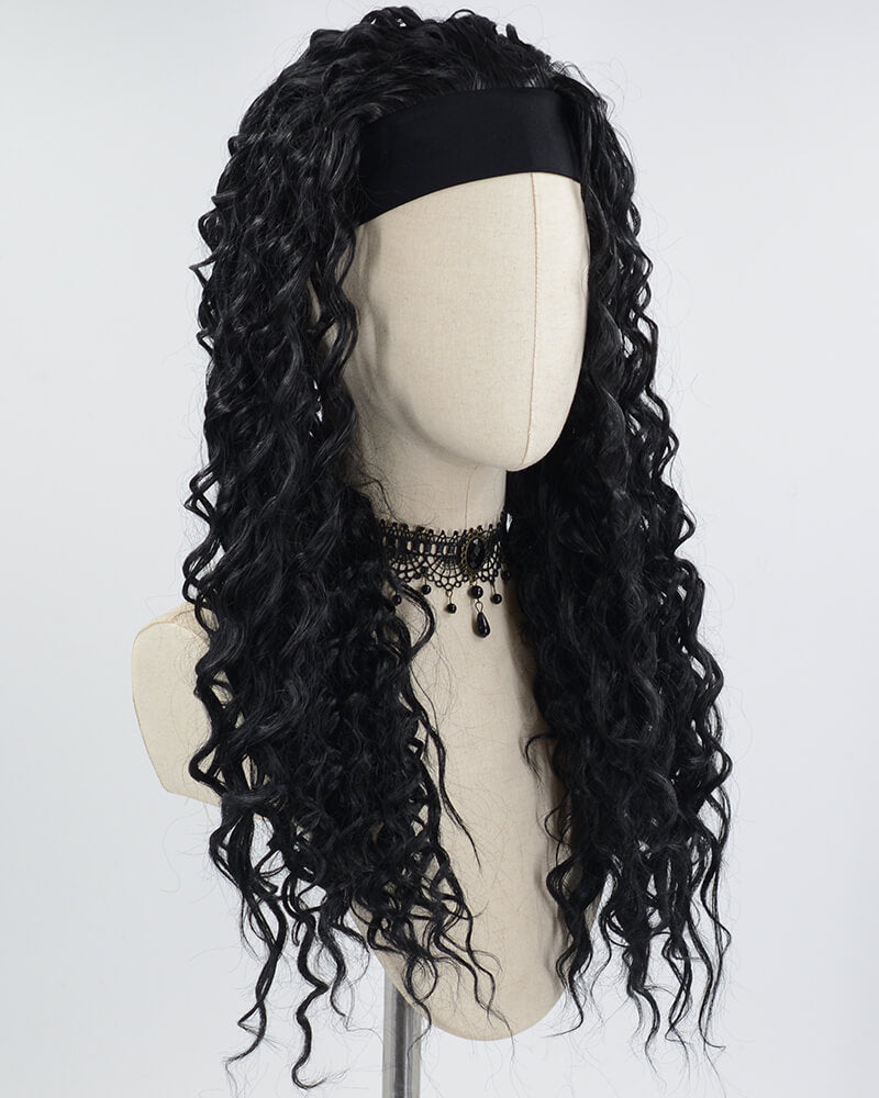 Black Curly Synthetic Wig HW464