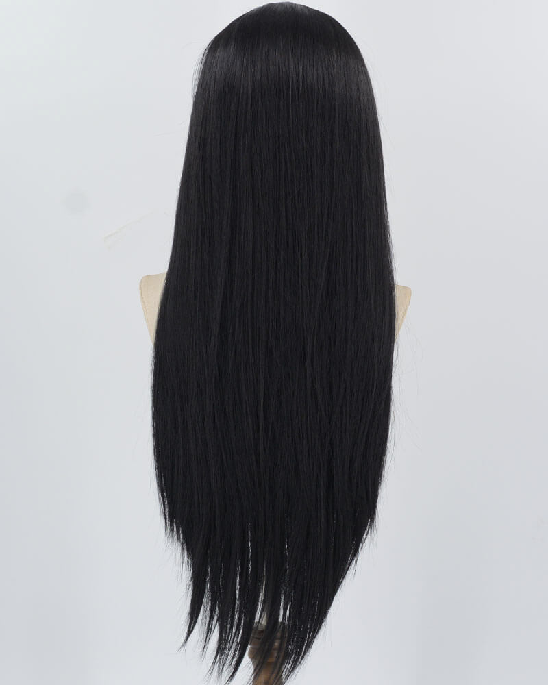 Natural Black Long Straight Synthetic Lace Front Wig WW894