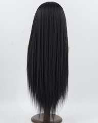 35inch Long Black Yaki Straight Synthetic Lace Front Wig WT157