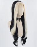 Platinum Blonde Black Synthetic Lace Front Wig WW788