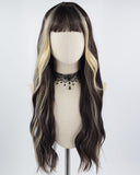 Blonde Brown Long Wavy Synthetic Wig HW297