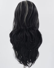 Grey Strunk Stripe Black Synthetic Lace Front Wig WW763