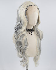 Black Platinum Blonde Synthetic Lace Front Wig WT230