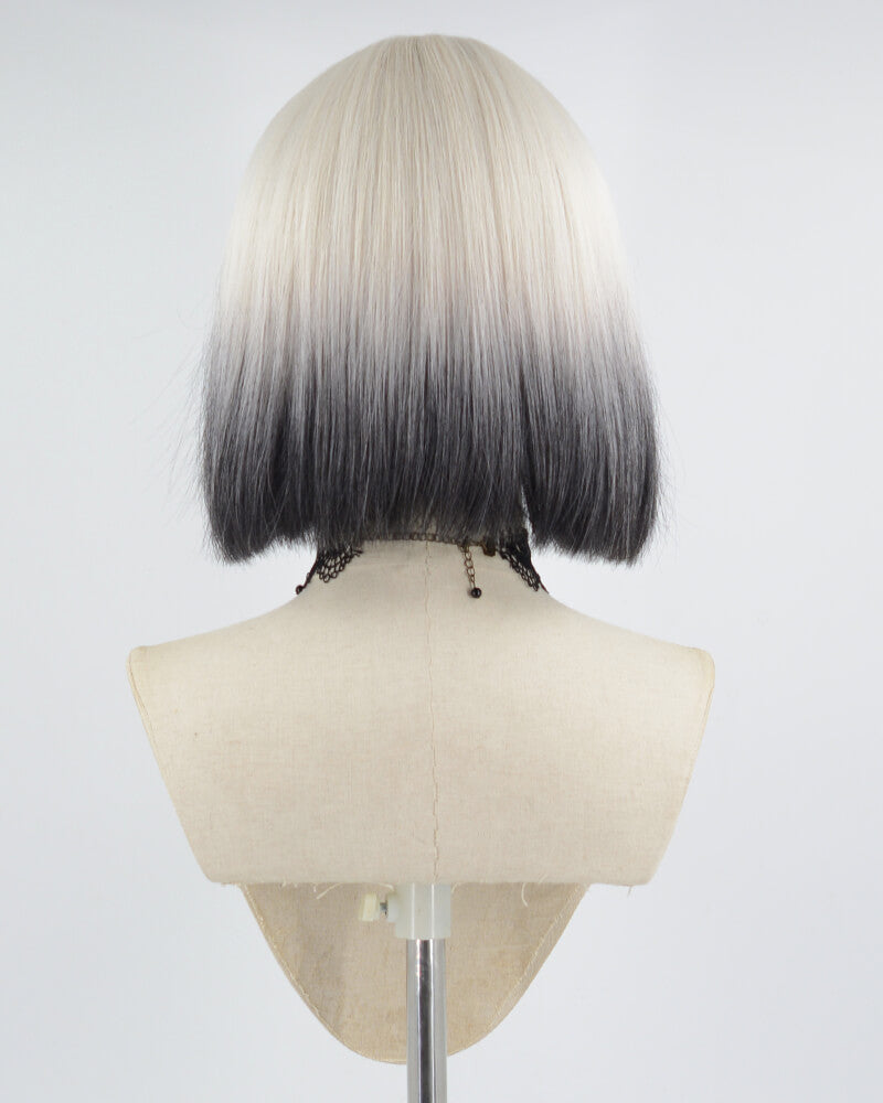 Short Blonde Ombre Black Synthetic Wig HW329