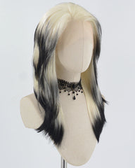 Blonde Ombre Black Synthetic Lace Front Wig WW728