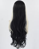 Platinum Blonde Black Synthetic Lace Front Wig WW788
