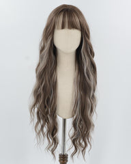 34Inch Long Brown Blonde Curly Synthetic Wig HW732