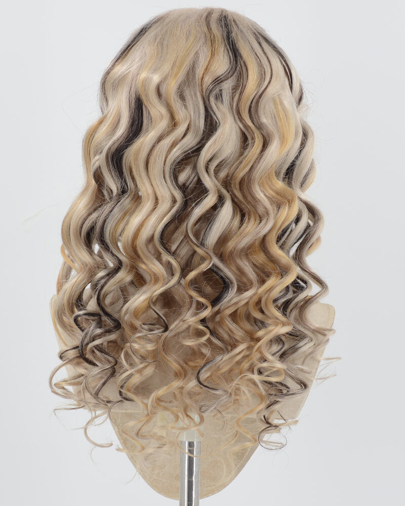 22Inch Blonde Brown Human Hair Wig HT035