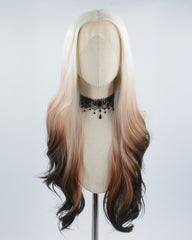Blonde Ombre Brown Synthetic Lace Front Wig WW526