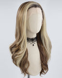 Ombre Blonde Brown Synthetic Lace Front Wig WW591