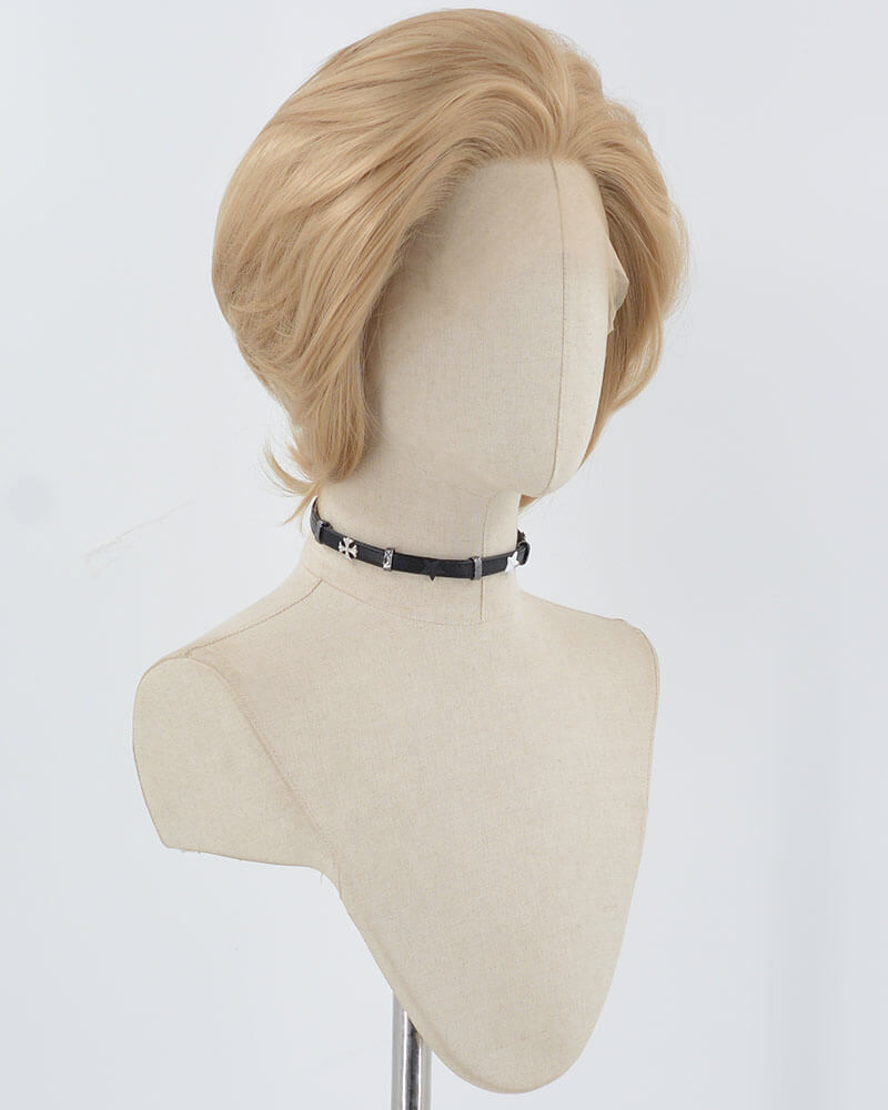 Blonde Brown Synthetic Lace Front Men's Wig MW022