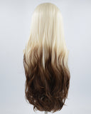 Blonde Ombre Brown Long Wavy Synthetic Lace Front Wig WW550