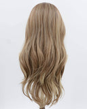 13*6 Brown Ombre Blonde Skunk Stripe Synthetic Lace Front Wig WW995