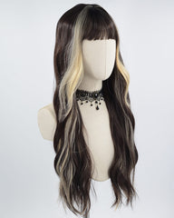 Blonde Brown Long Wavy Synthetic Wig HW297