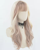 Blonde Brown Long Wavy Synthetic Wig HW673