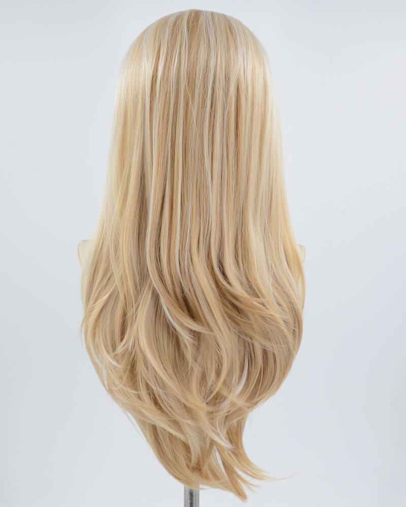 White Skunk Stripe Blonde Brown Synthetic Lace Front Wig WW589