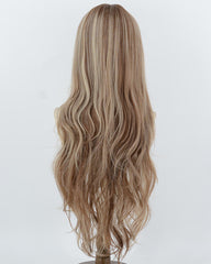 30Inch Long Brown Highlight Blonde Synthetic Wig HW866