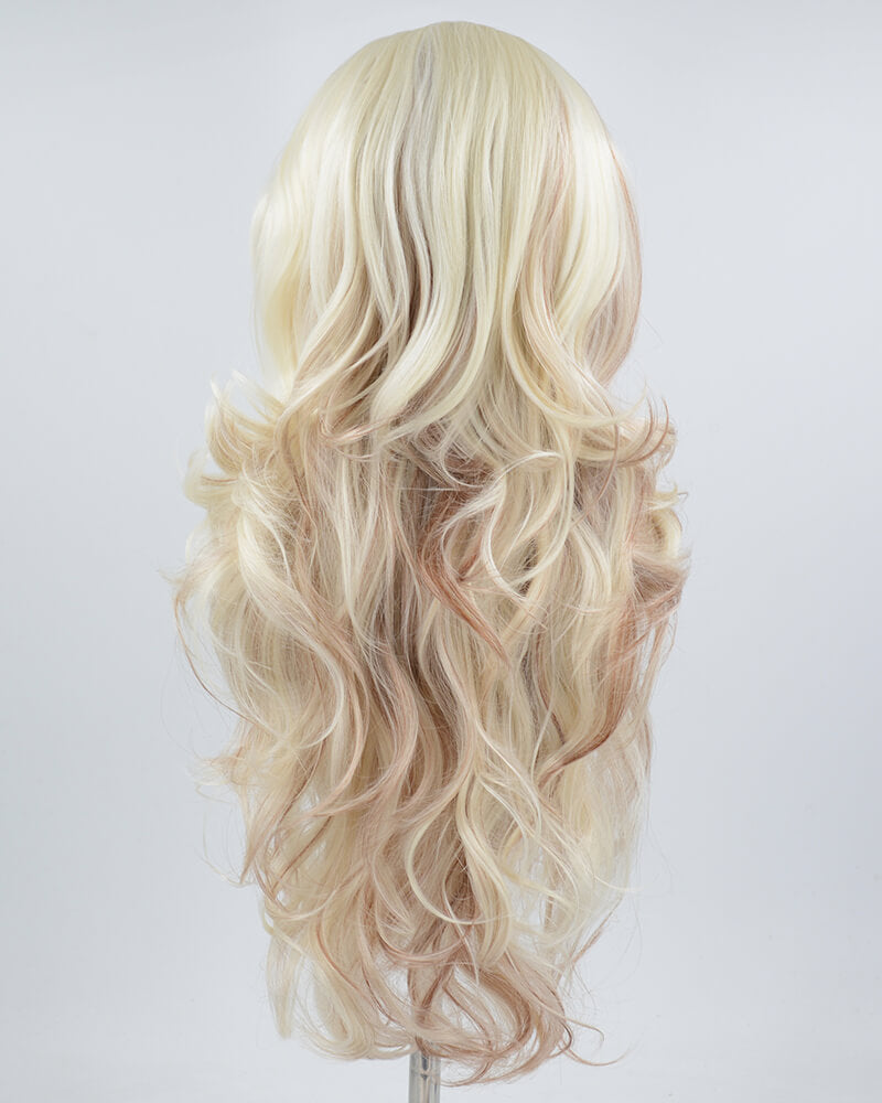 Blonde Brown Wavy Synthetic Lace Front Wig WW657