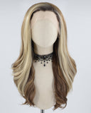 Ombre Blonde Brown Synthetic Lace Front Wig WW591