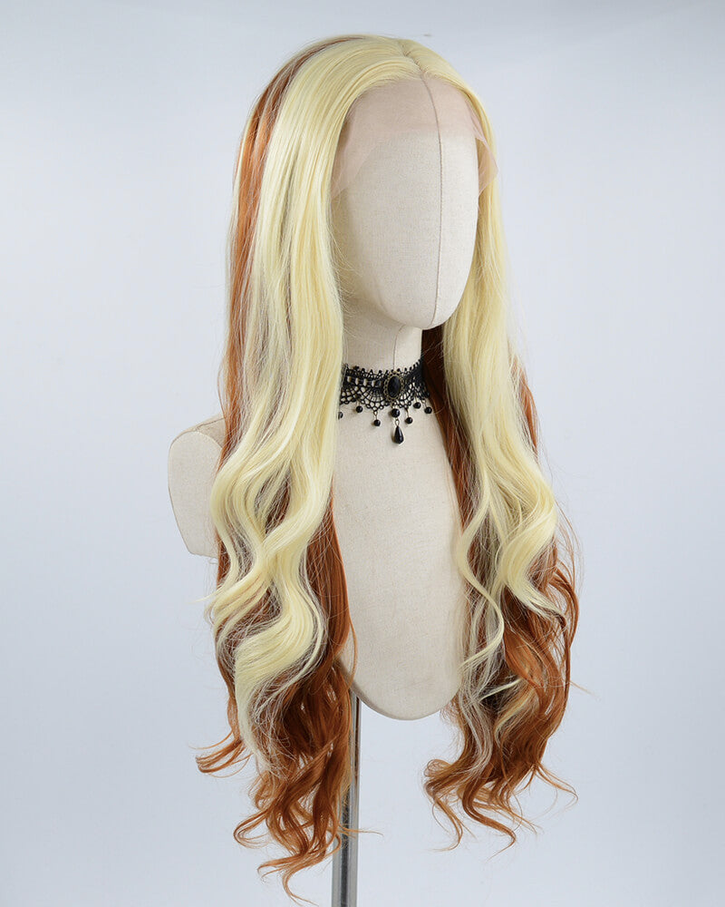 Blonde Ombre Brown Synthetic Lace Front Wig WW508