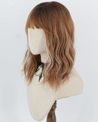 Ombre Brown Highlight Blonde Curly Synthetic Wig HW856