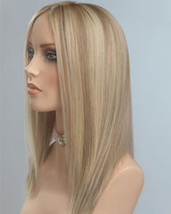 Blonde Brown Straight Human Hair Wig HT039
