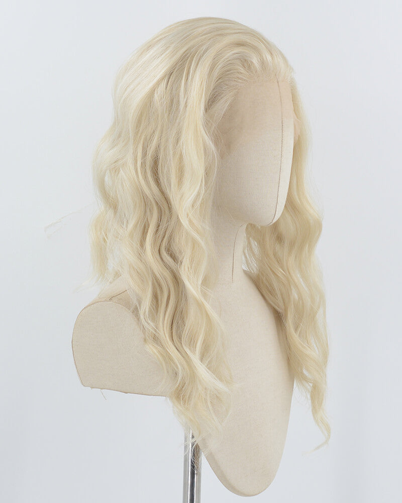 Ash Blonde Curly Synthetic Lace Front Wig WW930