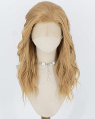 Golden Blonde Curly Synthetic Lace Front Wig WW1079