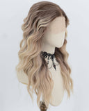 Brown Ombre Blonde Curly Synthetic Lace Front Wig WW1054